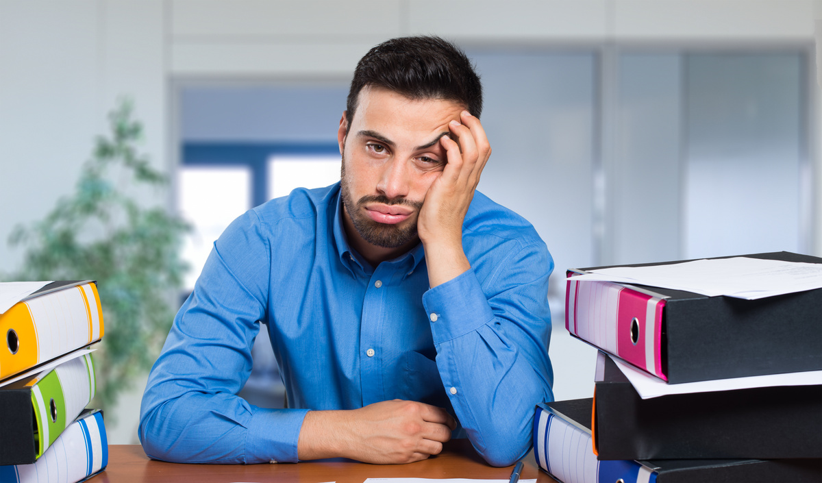 Office Worker Feeling Bored at Work