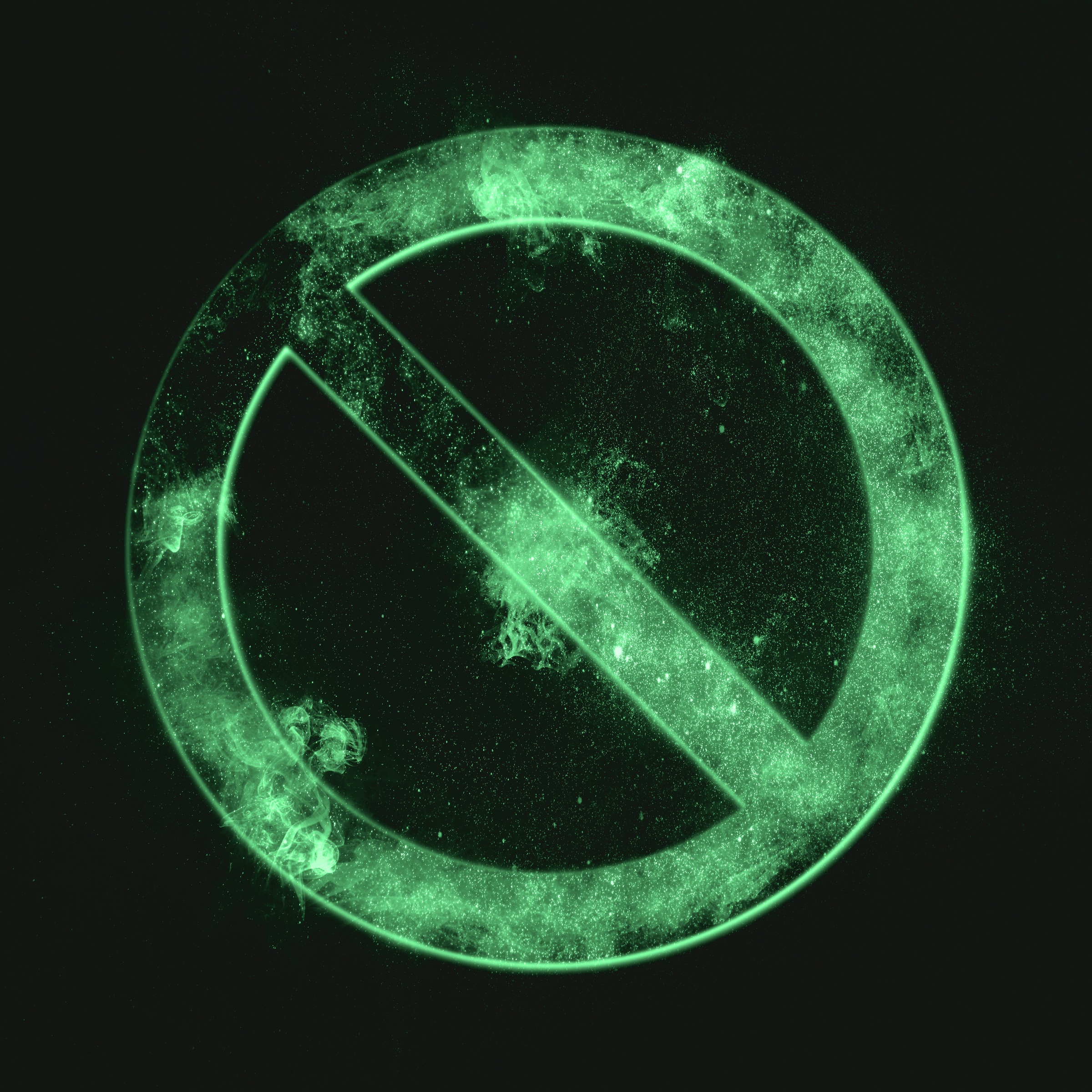 No symbol. No Sign. Green symbol